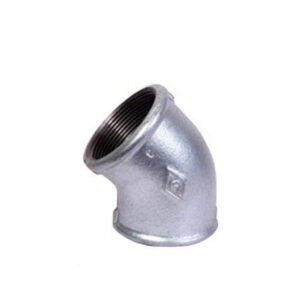 زانو 45 درجه دنده ای درزدار گالوانیزه